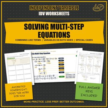 Solving Multi-Step Equations lesson cover