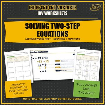 Solving Two-Step Equations lesson cover