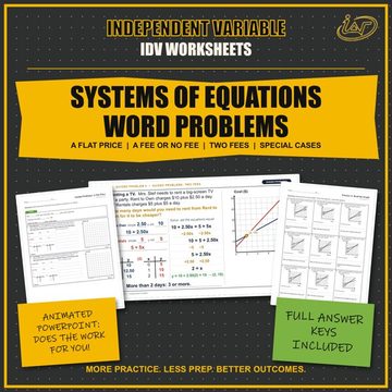 Systems of Equations Word Problems lesson cover